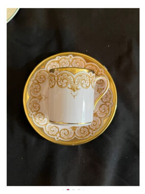 Tuscan Fine Bone China Cup & Saucer England Gold Trim VTG